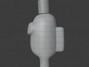 among us toilet paper hat character 3D Model
