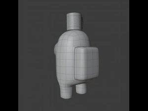 among us toilet paper hat character 3D Model