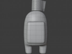 among us toilet paper hat character 3D-Modell