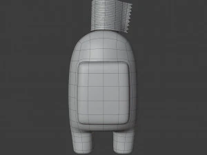 among us toilet paper hat character 3D Model