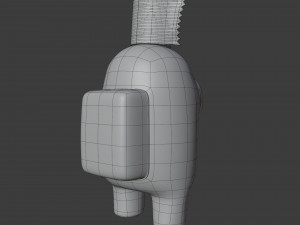 among us toilet paper hat character 3D-Modell