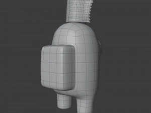 among us toilet paper hat character 3D Model