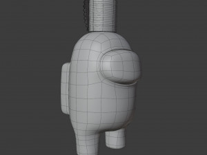 among us toilet paper hat character 3D-Modell