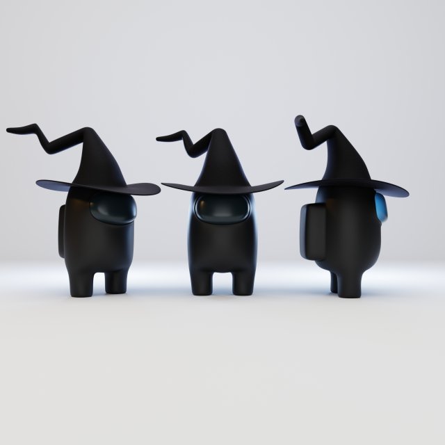 among us witch hat character Model 3D .c4d .max .obj .3ds .fbx .stl .blend 