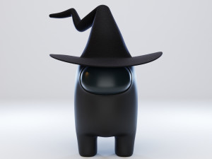 among us witch hat character Model 3D