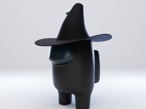among us witch hat character Model 3D