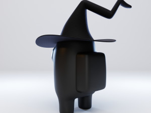 among us witch hat character Model 3D