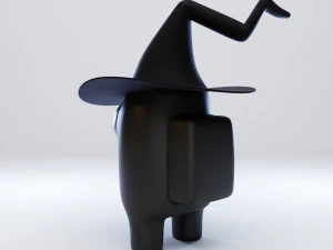 among us witch hat character 3D Model