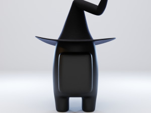among us witch hat character Model 3D