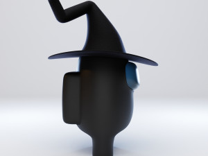 among us witch hat character Model 3D