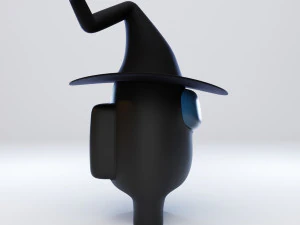 among us witch hat character 3D Model
