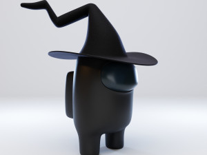 among us witch hat character Model 3D