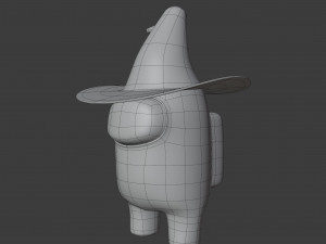 among us witch hat character Model 3D