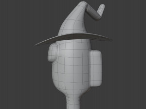 among us witch hat character Model 3D