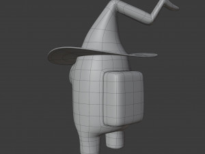 among us witch hat character Model 3D