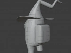 among us witch hat character 3D Model