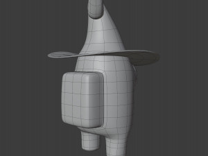 among us witch hat character Model 3D