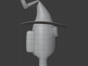 among us witch hat character Model 3D