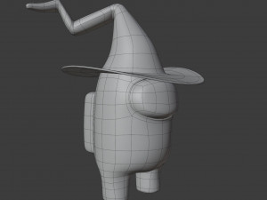 among us witch hat character Model 3D