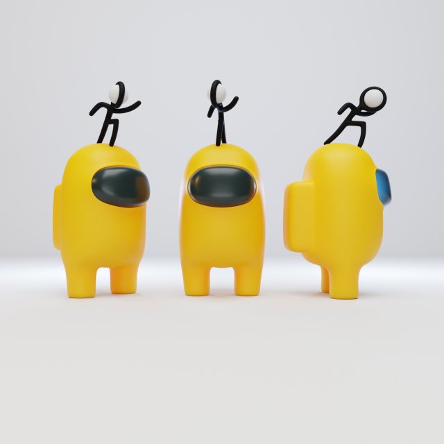 among us stickmin figure character 3D 模型 .c4d .max .obj .3ds .fbx .stl .blend 