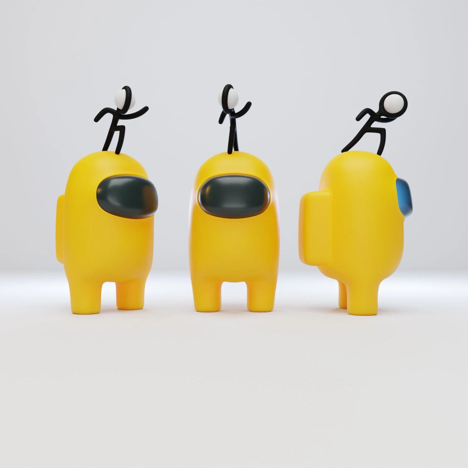 among us stickmin figure character 3D Model .c4d .max .obj .3ds .fbx .stl .blend 