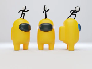 di antara kita karakter sosok stickmin Model 3D