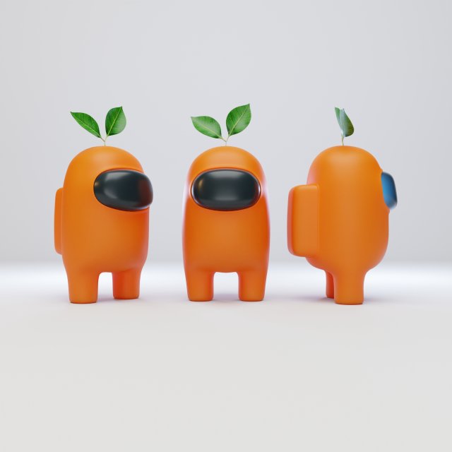 among us plant hat character Modelo 3D .c4d .max .obj .3ds .fbx .stl .blend 