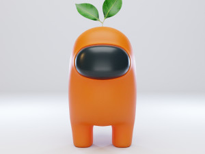 among us plant hat character Modelo 3D
