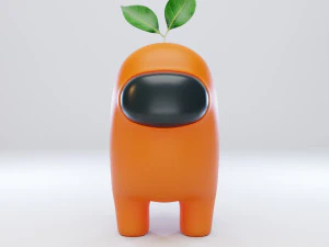 among us plant hat character 3D Model
