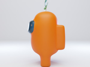 among us plant hat character Modelo 3D