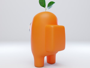 among us plant hat character Modelo 3D