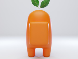 among us plant hat character Modelo 3D