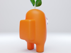 among us plant hat character Modelo 3D