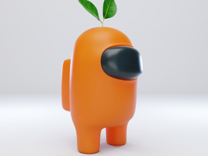 among us plant hat character Modelo 3D