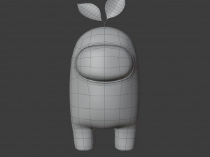 among us plant hat character Modelo 3D