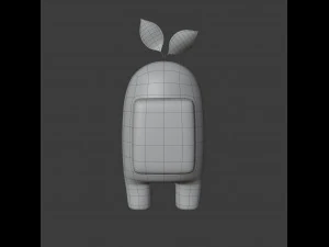 among us plant hat character 3D Model