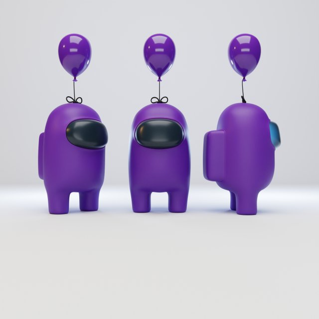 among us mini balloon character 3D मॉडल .c4d .max .obj .3ds .fbx .stl .blend 