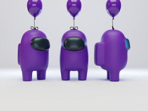 among us mini balloon character 3D Model