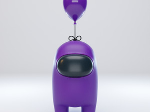 among us mini balloon character 3D मॉडल
