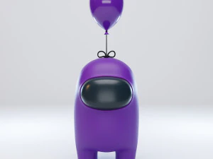among us mini balloon character 3D Model