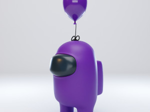 among us mini balloon character 3D मॉडल