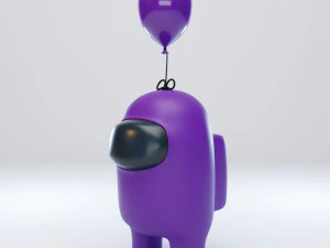 among us mini balloon character 3D Model