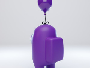 among us mini balloon character 3D मॉडल