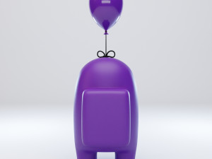 among us mini balloon character 3D मॉडल