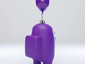 among us mini balloon character 3D Model