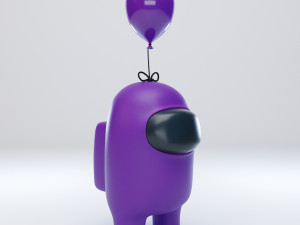 among us mini balloon character 3D मॉडल