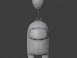 among us mini balloon character 3D Model