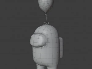 among us mini balloon character 3D Model