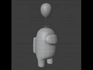 among us mini balloon character 3D Model
