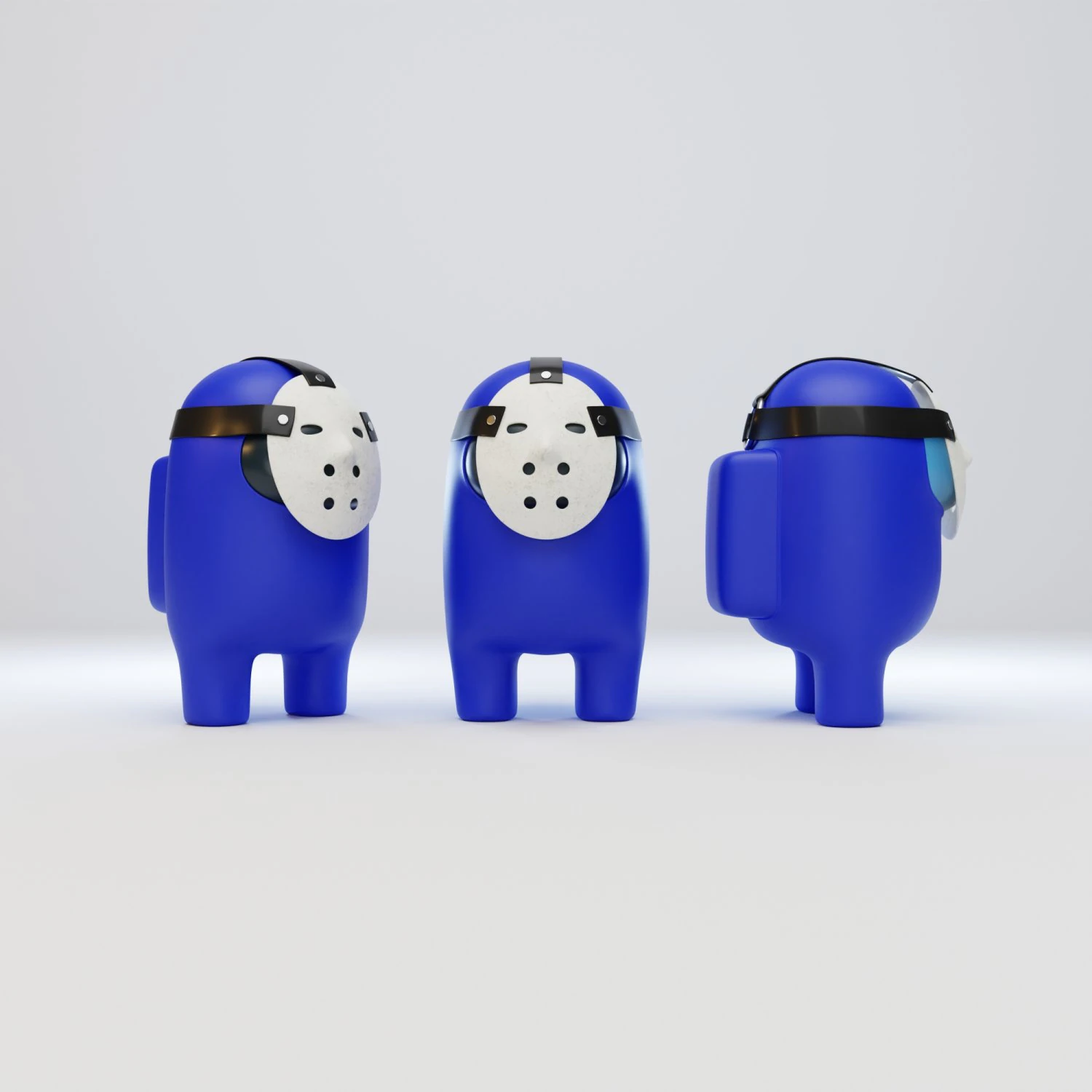 among us hockey mask character 3D Model .c4d .max .obj .3ds .fbx .stl .blend